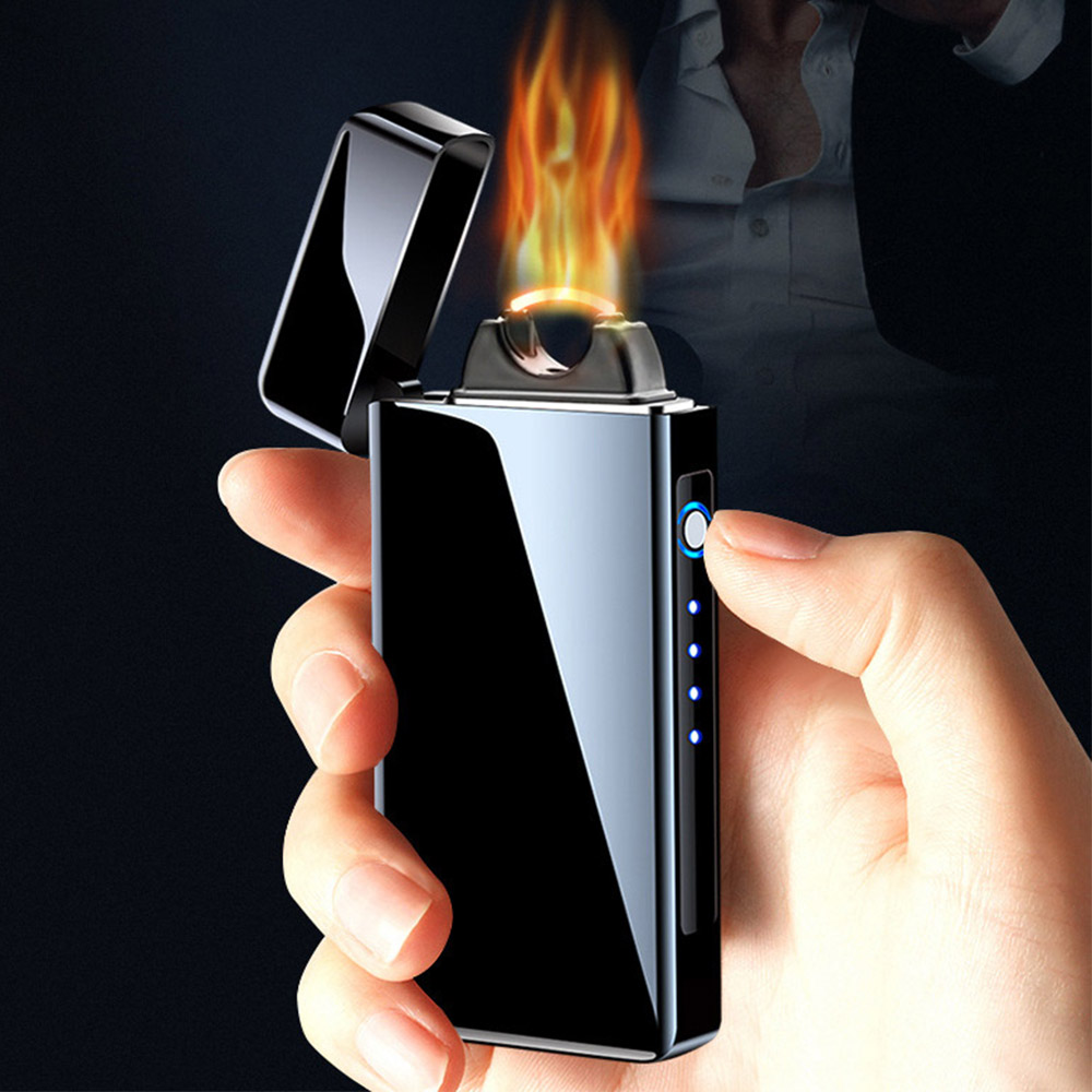 

High-power Fame Eectronic ighter Rechargeabe USB Arc Pasma ighter Meta Cigarette Accessories Smoker Men Gift