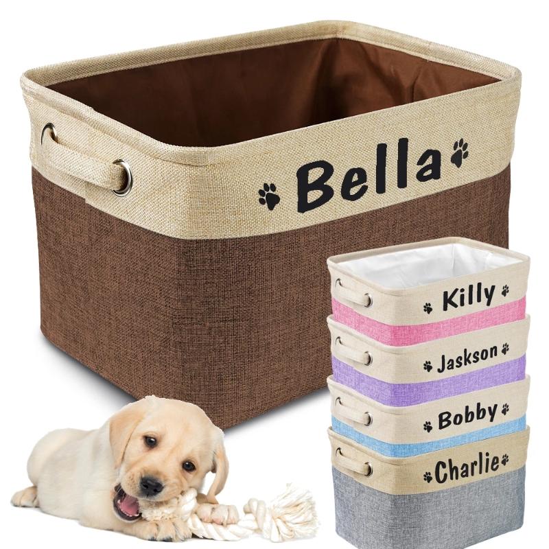 

Dog Car Seat Covers Personalized Toy Storage Basket Of Collapsible Canvas Bag Pet Toys Compartment Store Content Box Accessories