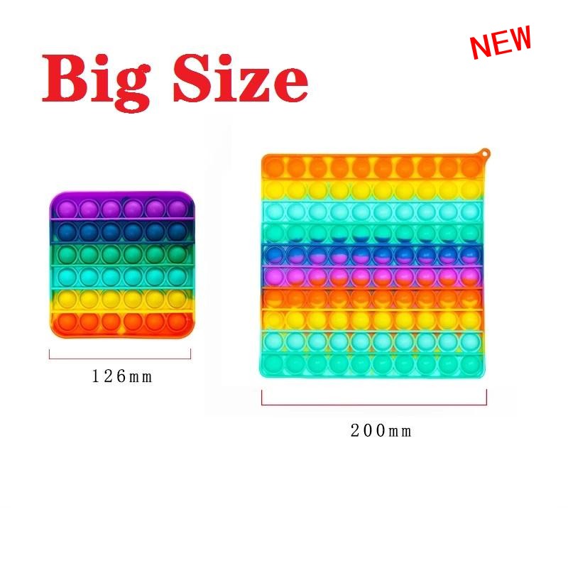 

Mega Jumbo Gobang 20CM Large Size Bubble Board Fidget Sensory Push Finger Game Puzzle Toys Rainbow With Carabiner Key Ring