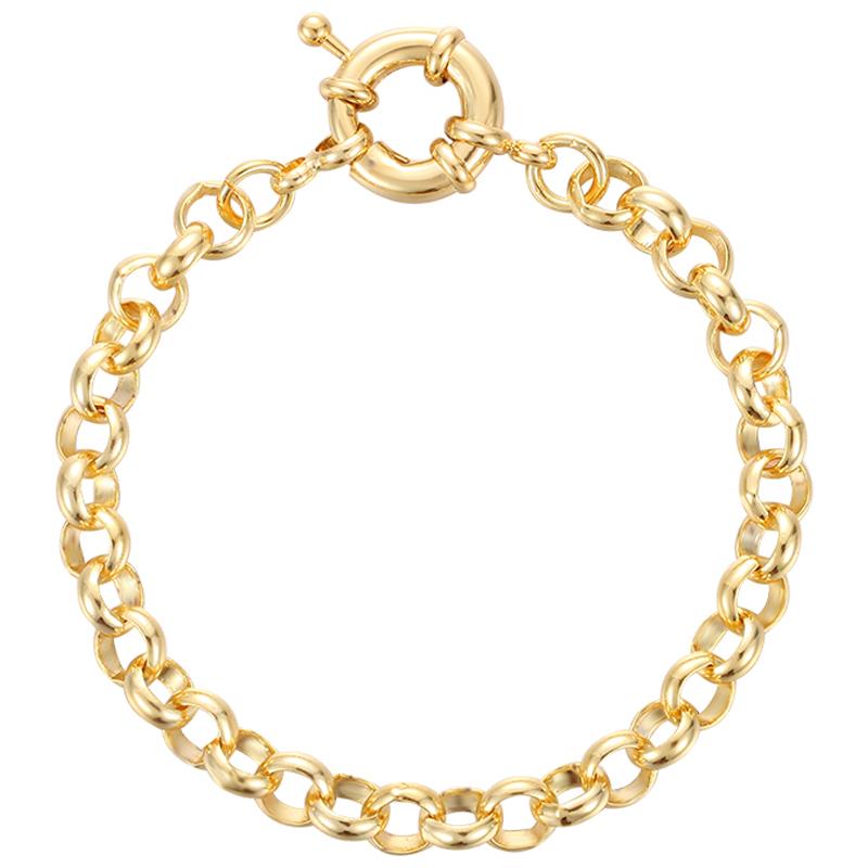 

Link, Chain 6MM Men Women Yellow Gold Color/Rose Gold/White Rolo Sailor Toggle Link Bracelets