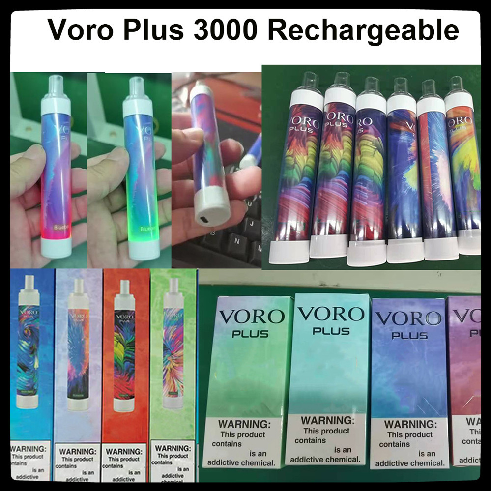 

Voro Plus Rechargeable Disposable Vape Pen E Cigarette Device with RGB Light 650mAh Battery 4.8ml Cartridges Prefill 3300 Puffs VS RANDM DAZ