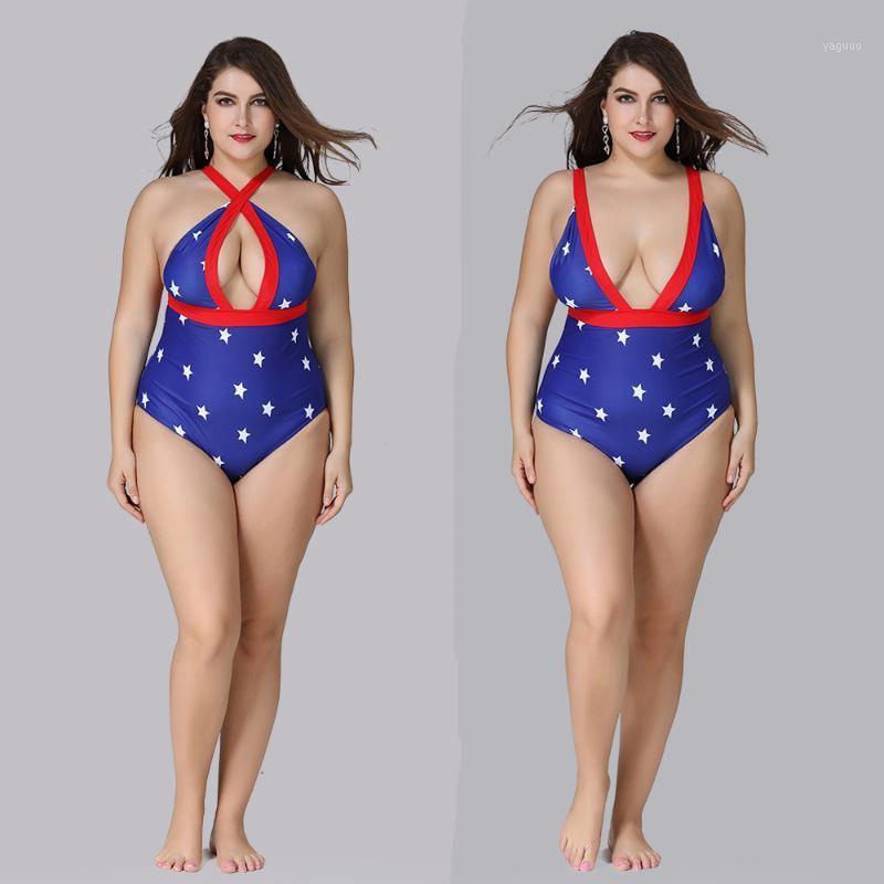 

Women's Swimwear Dot Large Size Swimsuit Female 2021 One-Piece Plus Thickening Big Breasts Beach Swimming Suit, Blue