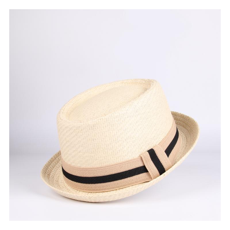 

Summer Straw Pork Pie Hat For Women Men Beach Sun Roll Up Brim Panama Wide Hats, Khaki