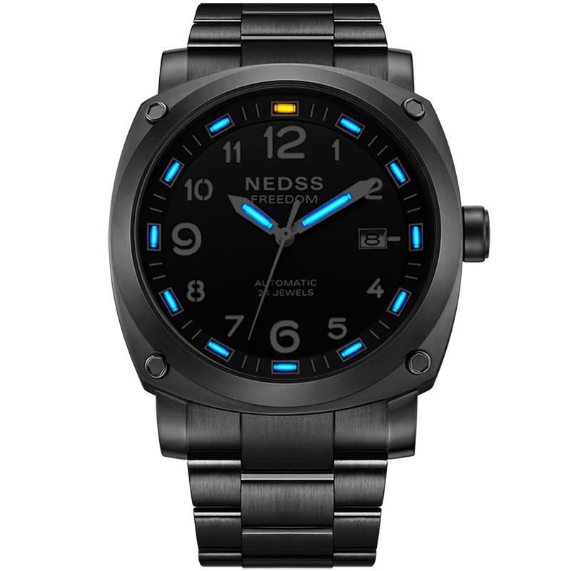 

Wristwatches 2021 Arrvials High Quality Men's Watch Automatic Mechanical Watches Tritium Genuine Leather 50M Waterproof, Color-3