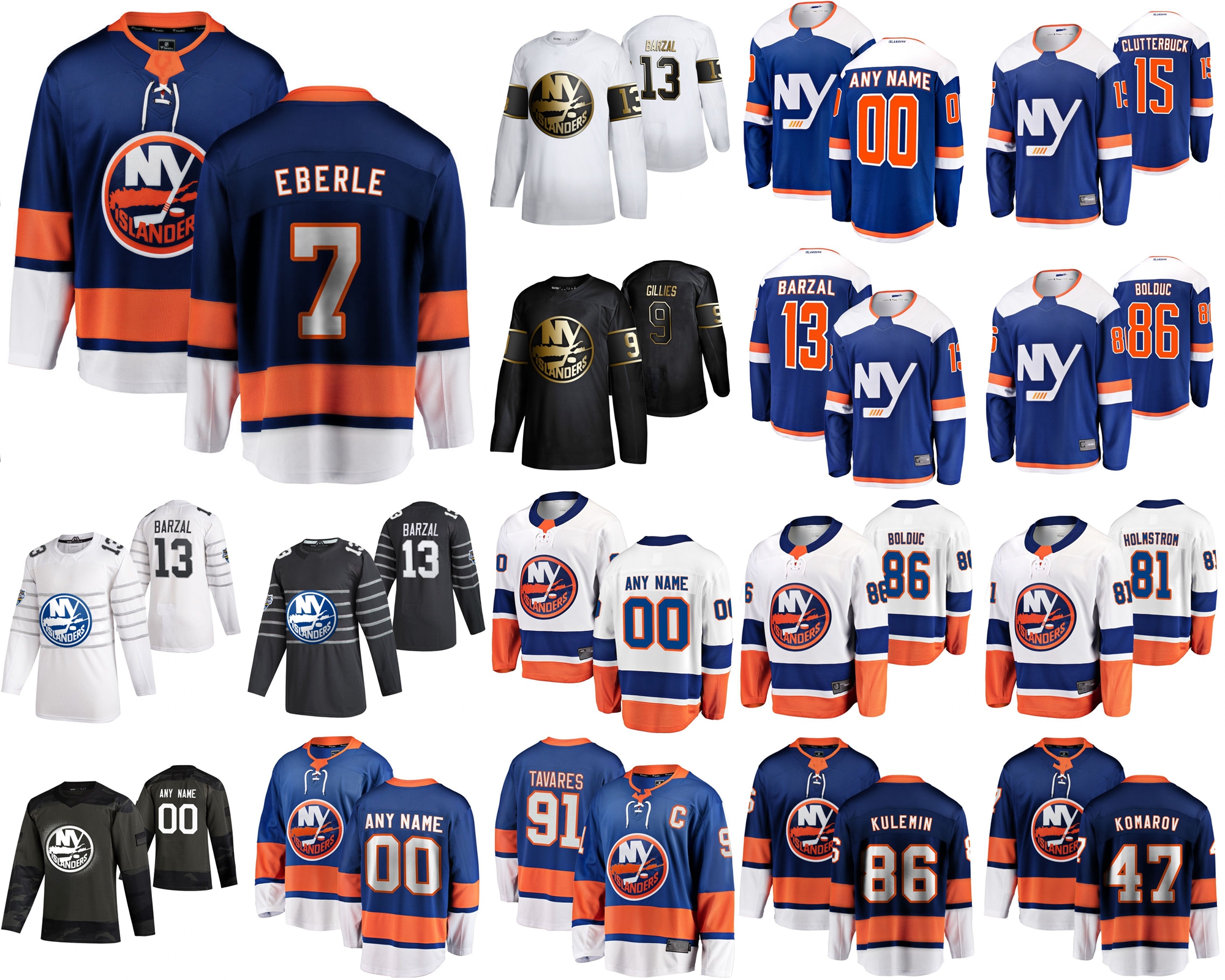 

New York Islanders Hockey Jerseys 7 Eberle Jersey 32 Ross Johnston 14 Tom Kuhnhackl 16 Andrew Laddy 17 Matt Martin 26 Oliver Wahlstrom Custo, Black;red