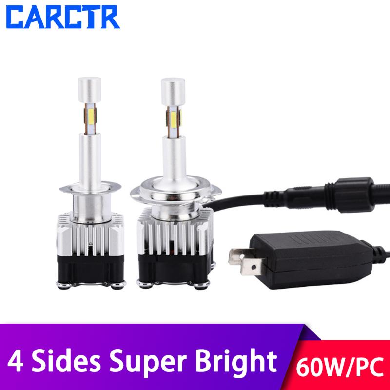 

Car Headlights 4-sided Led Headlight Bulbs H4 H7 Lamps H11 H3 H8 H9 H1 9005 9012 6000K 12V 3000LM Super Bright 60W Headlamp Lights