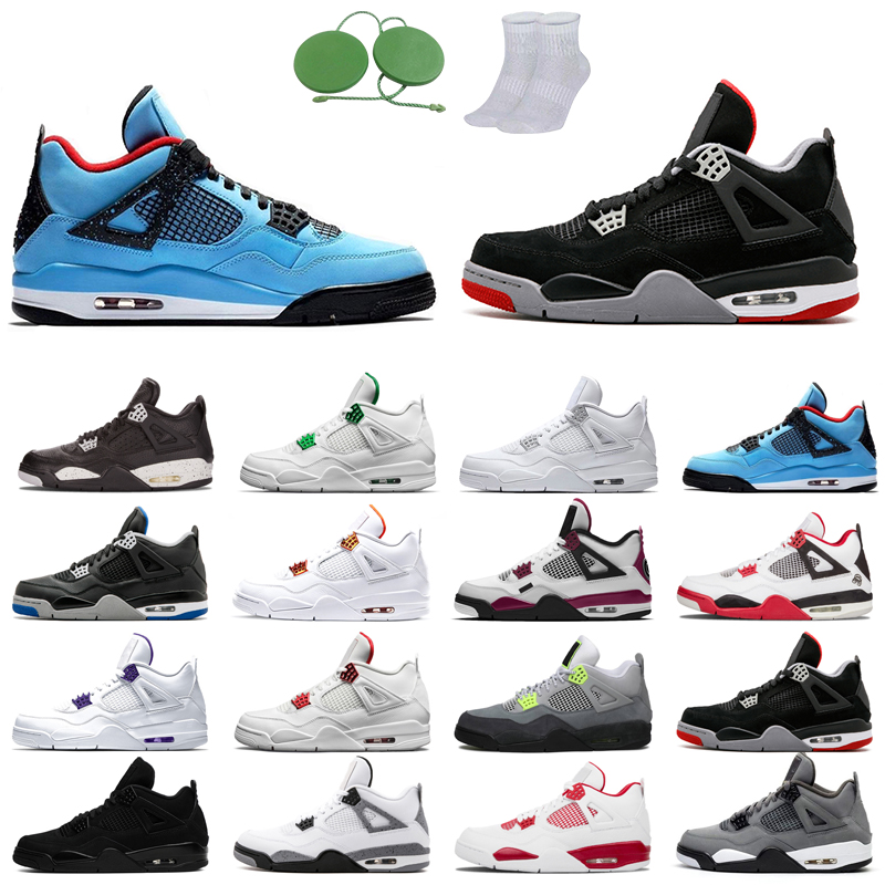 

4s man basketball shoes cool fashion color Black Cat court purple University Red Neon bred Alternate Sports orange metallic dark White Cement Grey Fire oreo Pine, Alternate motorsport