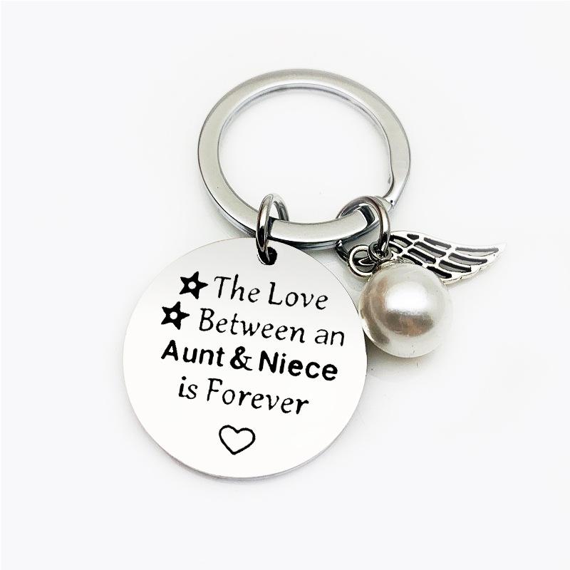 

Keychains Oeinin Arrtracive Keychain Men Love Between Anut And Niece Women Simple Key Chain Keyring Zinc Alloy Stainless Steel Brelok