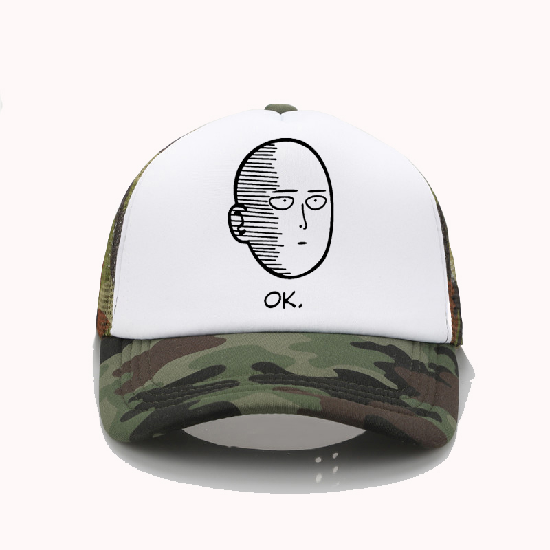 

ANIME One Punch Man baseball cap men Womens Summer sun hat Trucker cap fashion caps, Red