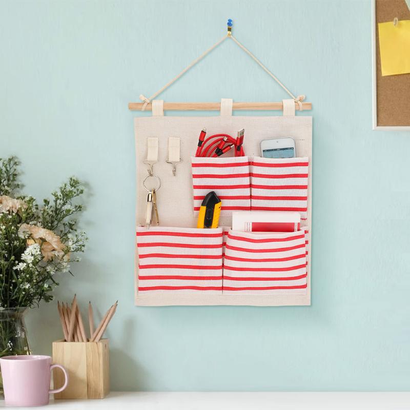 

Storage Boxes & Bins 3 Pockets Cute Wall Mounted Bag Wardrobe Organizer Clothes Sundries Hanging Bags Home Decor Children Room Pouch