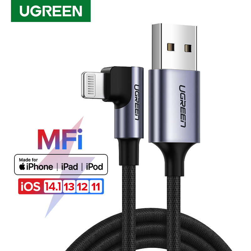 

Ugreen USB Cable for iPhone 13 Mini Pro Max 2.4A Lightning Fast Charge Data for iPhone X 11 8 Mobile Phone