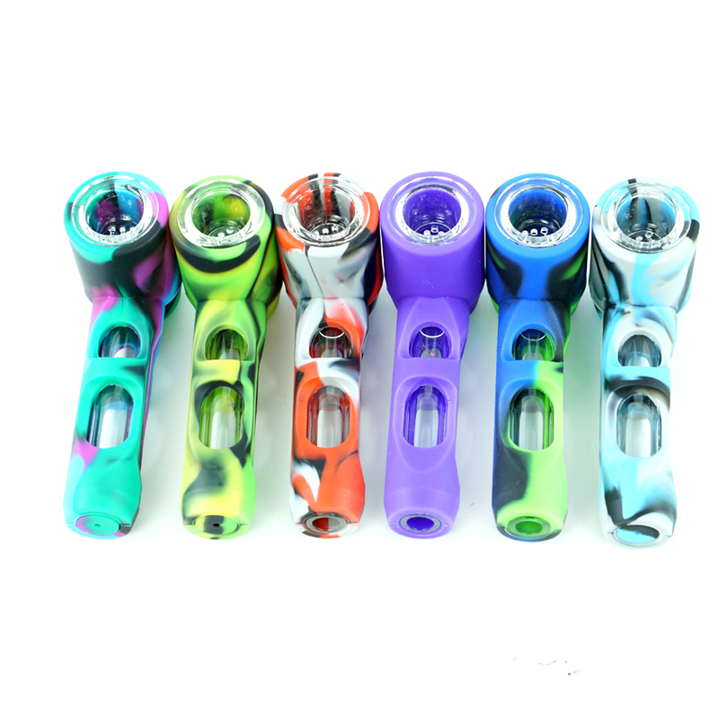 

4.1" Silicone Titan Smoking Pipes Colorful Tobacco Hand Spoon Pipe Oil Burner Dab Rig MOQ 1 Piece