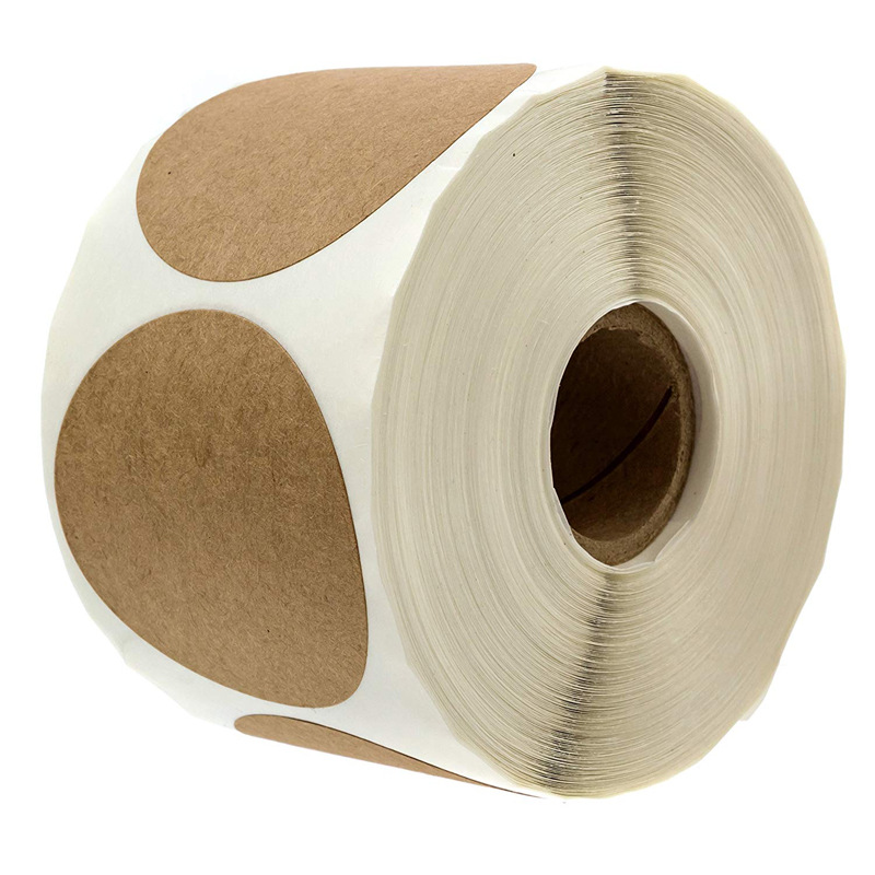 

Blank Adhesive Sticker 500 PCS Kraft Paper 1.5 Inch 3.8cm Labels per Roll 1222484