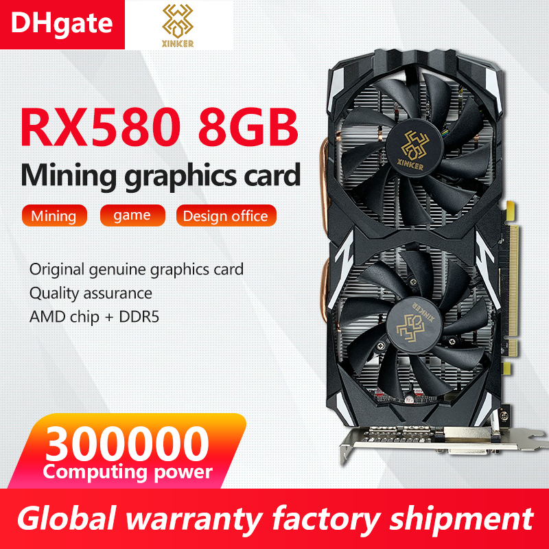 

Xingke original authentic mining graphics card brand new RX 580 8GB 300,000 computing power 256Bit 2048SP GDDR5 is suitable for gaming offic