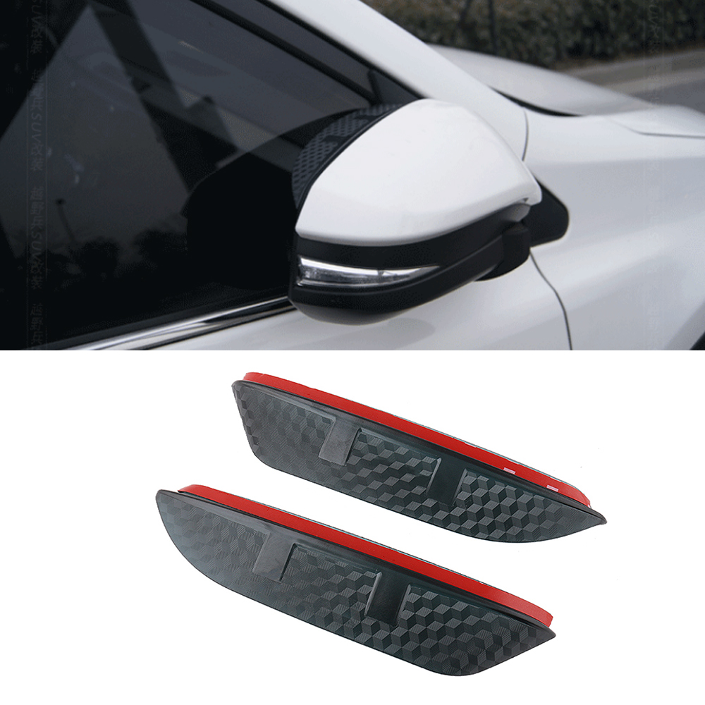 

For Jaguar XJ 2016-2021 F-PACE E-PACE Car Side Rear View Mirror Rain Visor Carbon Fiber Texture Eyebrow Sunshade Cover Shield, Black