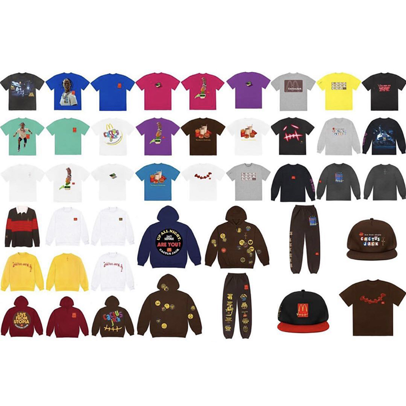 

Travis Scott cactus Jack old m short shorts sweater long sleeve collection, White;black