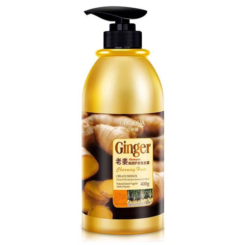 

Herbal Ginger Hair Shampoo No Silicone Oil Oil Control Anti Dandruff Itching Cleansing Professional Hair & Scalp Treatment 400ml