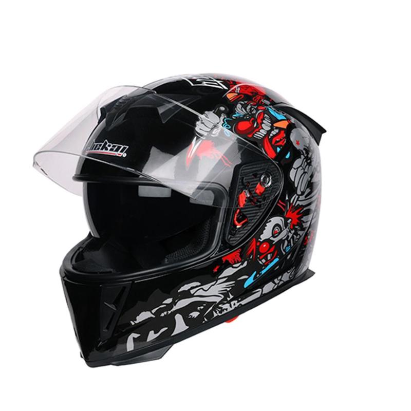 

Motorcycle Helmets Protection Full Face Helmet Casque Moto Print Cover, White
