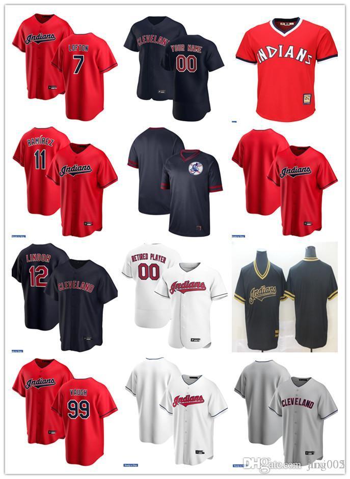 

Men Women Youth 12 Francisco Lindor 7 Kenny Lofton 99 Rick Vaughn 11 Jose Ramirez Custom Baseball Jersey Blank Red gray white, Blue;black