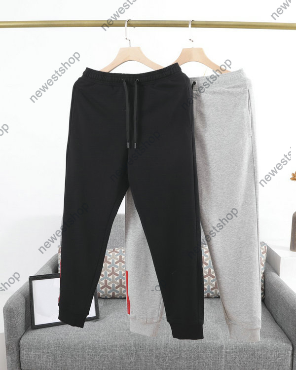 

2021 spring summer designer Sweatpants Mens Red stripes print Pants famous letter print Casual Footwear casual cotton joggers trousers, Black