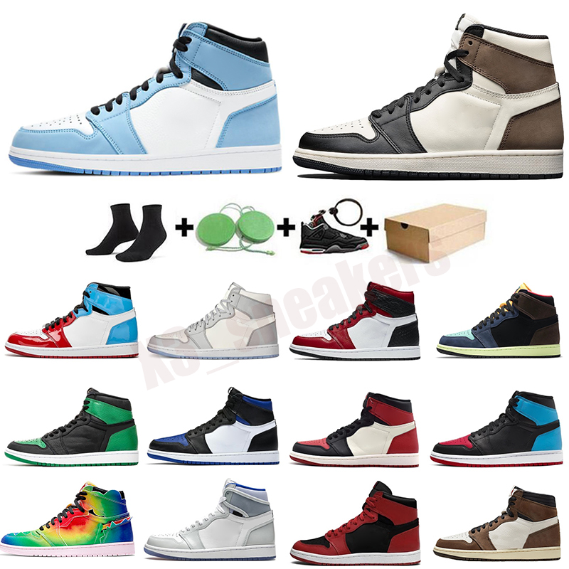 

2022 Top Jumpman 1 Basketball shoes Hyper Royal University Blue 1 1s High Men Women Dark Mocha OG Fearless Obsidian UNC Banned Bred Toe Chicago Red Sport shoe size 36-47, Color 18