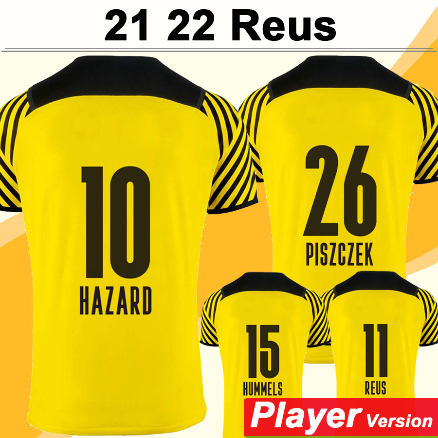

21 22 REUS HUMMELS WEIGL Mens Player Version Soccer Jerseys BRANDT PISZCZEK Home Away SCHMELZER WOLF HAZARD Football Shirt Short Sleeve, Qy3347 2122 home no patch