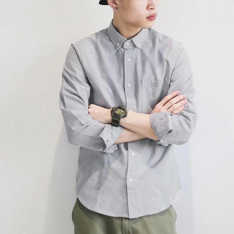 

Men's Casual Shirts 2022 Spring Autumn Fashion Long Sleeve Loose Streetwear Social Ladies Solid Color Blouses O821, White;black