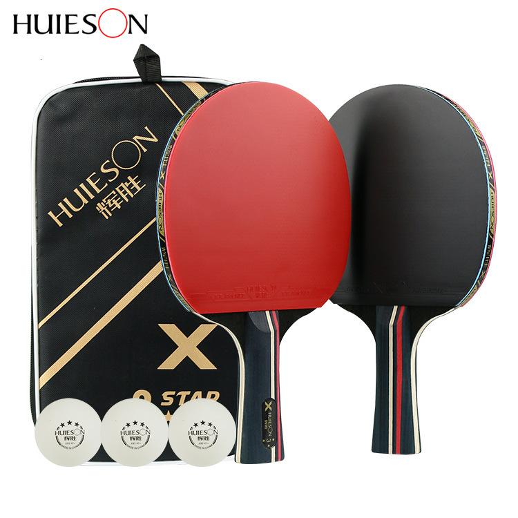 

Table Tennis Raquets Huieson 3 Stars Bat Pure Wood Rackets Set Pong Paddle With Case Balls Tenis Raquete FL/CS Power