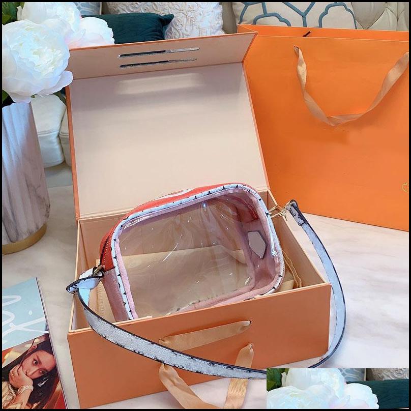

Evening Bags, Lage & Aessoriesfashion Crossbody Designer Cosmetic Transparent Clear Pvc Letter Women Camera Bags Patchwork Jelly Bag Two Col