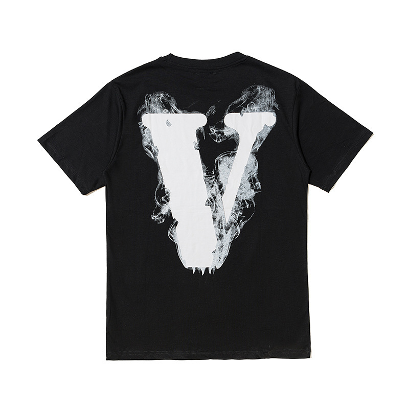 

Brand New fashion brand vlong big V letter Angel printing men's and women's Short Sleeve T-Shirt, White;black