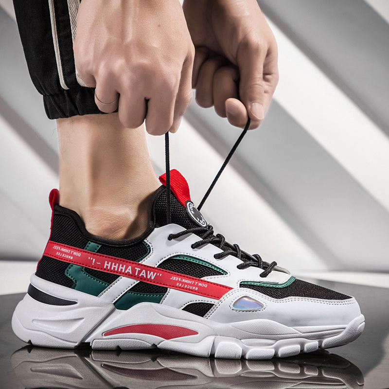 

Womens Mens Trainer Size Running Shoes Gray Black Blue Red White Sunmmer Thick-Soled Runners Sneakers Code: 02-0895