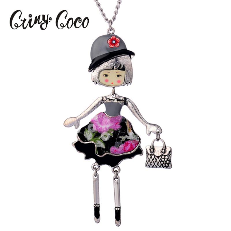 

Pendant Necklaces Vintage Brand Elegant Cute Fashionable Enamel Girl Women Alloy Necklace Gift Senior Jewelry