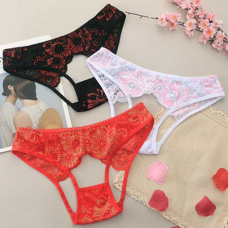 

Women's Panties 6PC Women Open Sex Briefs Girls Embroidery Lace Lingerie Panty Hollow BuCulotte Sexy Intimates Female XXS-XL 1538p6, 6pcs mix 1523