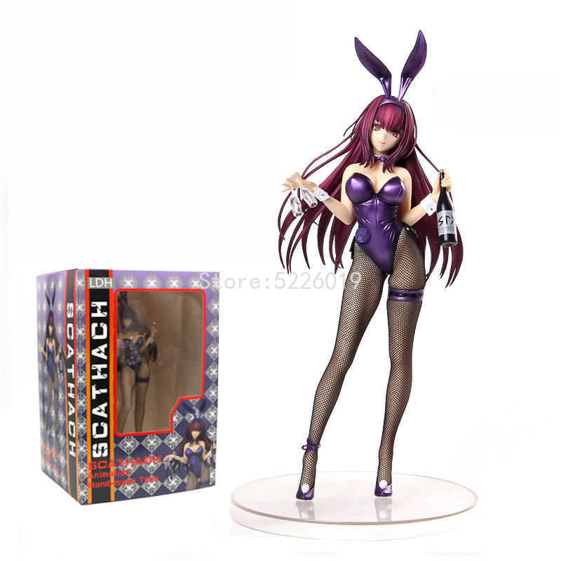 

28cm Fate/Grand Order Sexy Anime Figure Scathach Bunny that Pierces with Death Ver. Action Figure Lancer/Assassin Sexy Figure H0831, 28cm no retail box