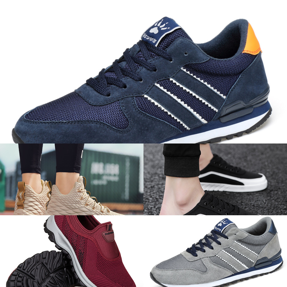 

6SHY 2021 men women running shoes platform trainers beige black grey triple white 668 outdoor sports sneakers size 39-44, Blue