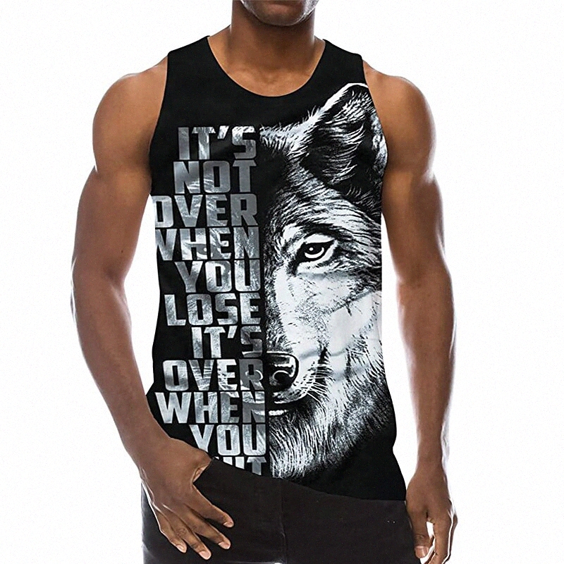 Men's Tank Top Undershirt 3D Print 3D Crew Neck Daily Holiday 3D Print Sleeveless Tops Casual Beach A B / Summer n0VR#