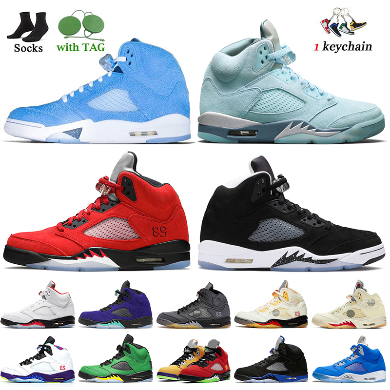 

Fashion Top Quality Jumpman 5 Mens Basketball Shoes 5s UNC Jorden Sneakers Oreo Bluebird Retro Raging Bull Racer Blue Florida Gators Fire Red Sail Sports Trainers, D22 wings 40-47