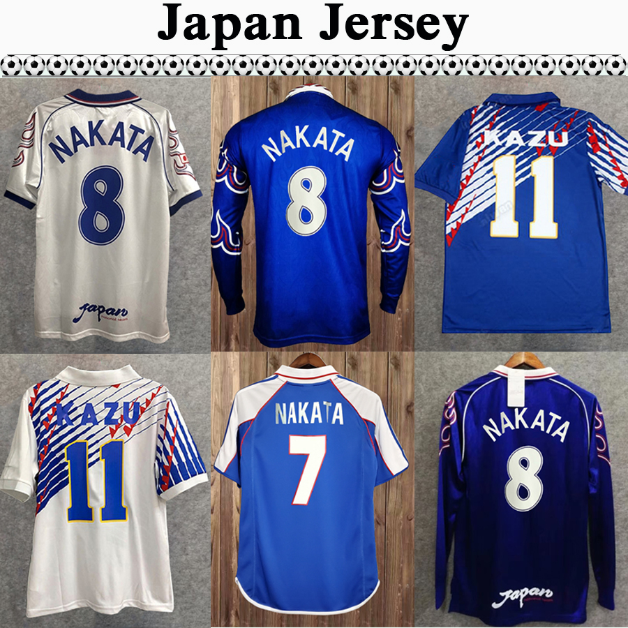 

98 Japan SOMA AKITA OKANO NAKATA Retro Mens Short Long sleeve Soccer Jerseys National Team KAWAGUCHI Home Away KAZU HATTORI Football Shirt, Fg2384 1998 away
