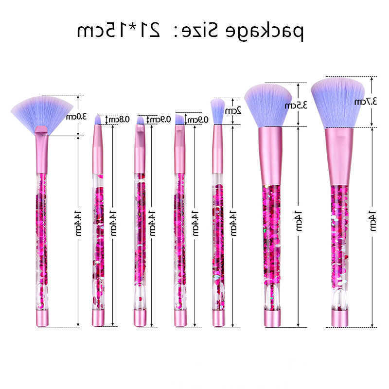 

8 Styles Glitter Crystal Makeup Brush Set 7pcs Set Diamond Brush Highlighter Brushes Concealer Make Up Brush Tool kits with Bag