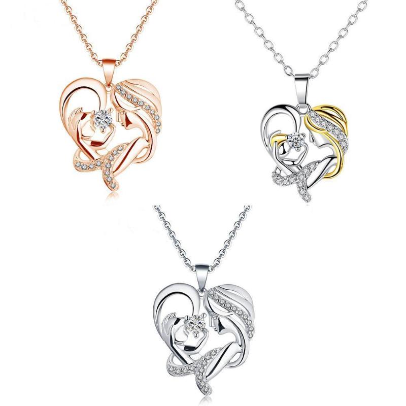 

Chains In Her Arms Necklace Cherish Special Moments Zircon For Mother Jewelry Gift O3M8