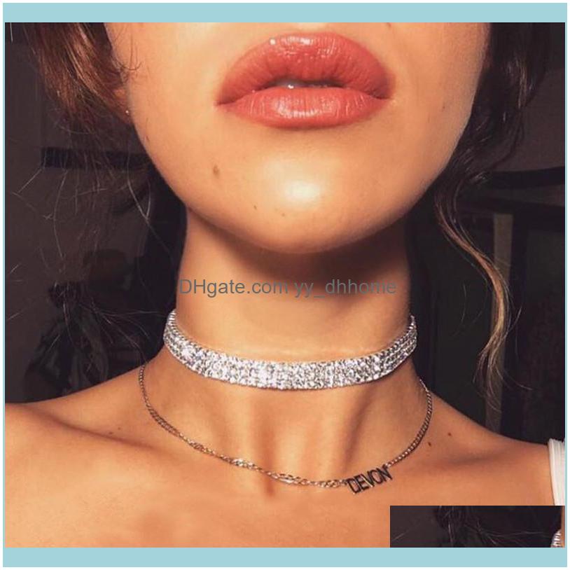 

Necklaces & Pendants Jewelryfashion Women Choker Necklace Wedding Jewelry 3 Row Stretch Rhinestone Statement Aessories Party Prom 4Nd10 Chok
