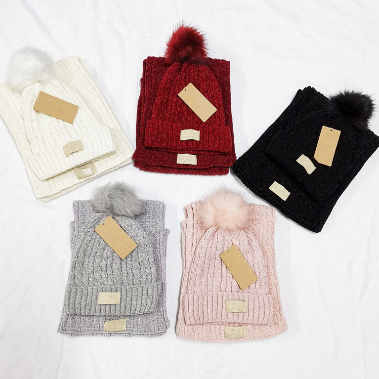 

Fashion Men Designer Beanie Hats Scarves Set Winter Luxury Scarf Knitted Cap Sport Ski Hat Scarfs 180*22cm