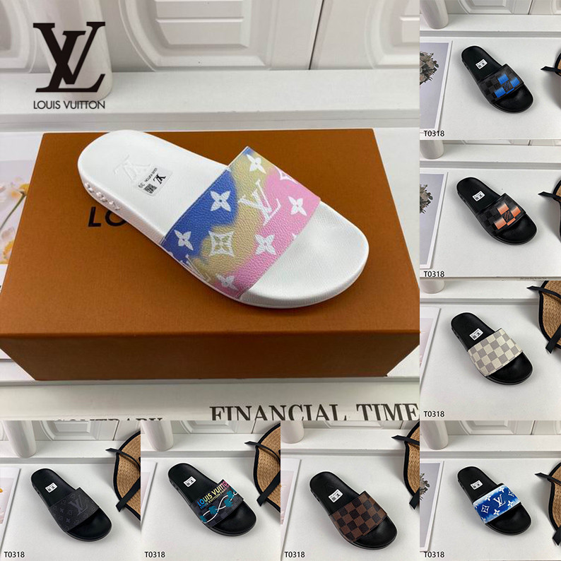 

LouisVuitton Louis Vuitton Slippers LV Brand Designer Slides For Men Women Fashion Luxury Black White Red Flat Bottoms Sandals Slides