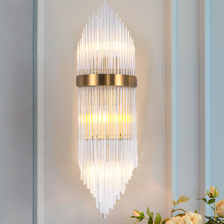 

Modern minimalist crystal Glass wall lamp showroom hallway personality bedside background wall lamps
