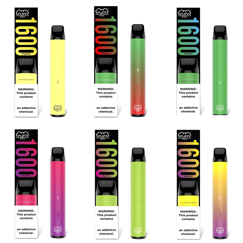 

great price fashion Puff XXL e cigarette Men Women Disposable Vape Pen 1600 Puffs Bars 1000mAh Cartridge mix color