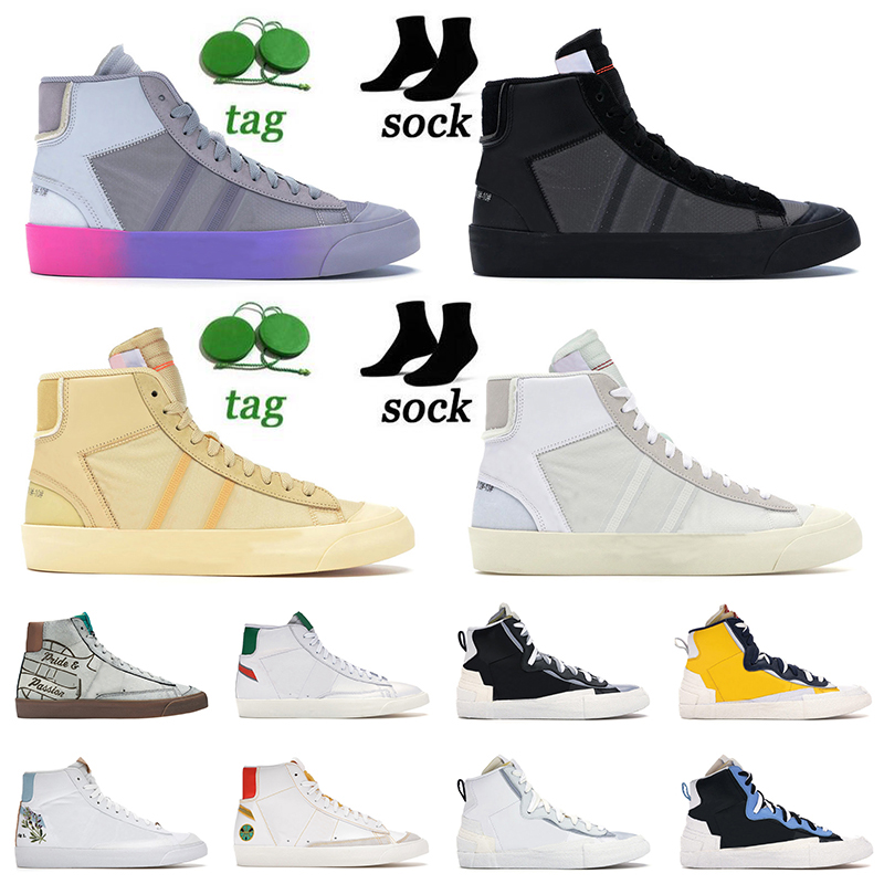 

OFF Women Mens Blazer Mid 77 Vintage Running Shoes All Hallows Eve Grim Reaper Wolf Grey Serena Queen Sports Sneakers Stranger Things Hawkins High School Trainers, D3 indigo 36-45