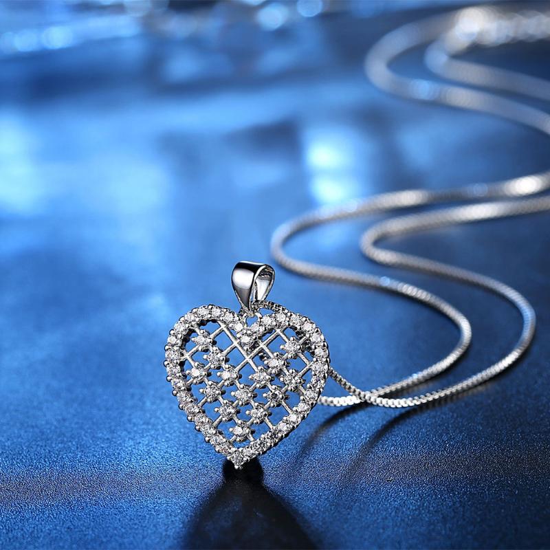 

Chains Fashion Sterling Silver Heart Love Necklaces For Women Pendant Necklace