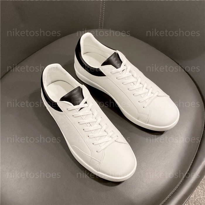 

LUXEMBOURG SNEAKER Black White bicolor Perforated calf leather Shoes Brand Rubber outsole Mens Designers Sneakers, 03