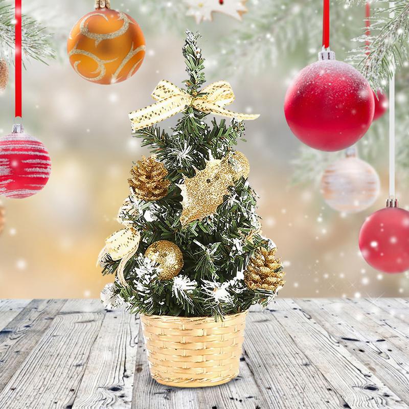 

Christmas Decorations Mini Tree Small Desk Artificial Xmas Miniature Home Festival Decoration Gift