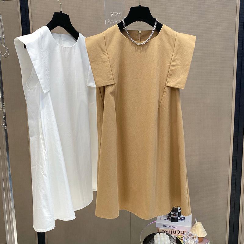 

Women's Blouses & Shirts SuperAen Loose Solid Casual O Neck Flying Sleeve Sleeveless 2022 Summer Women, White